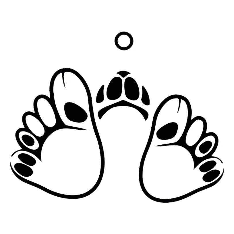 two puppy paws sticker