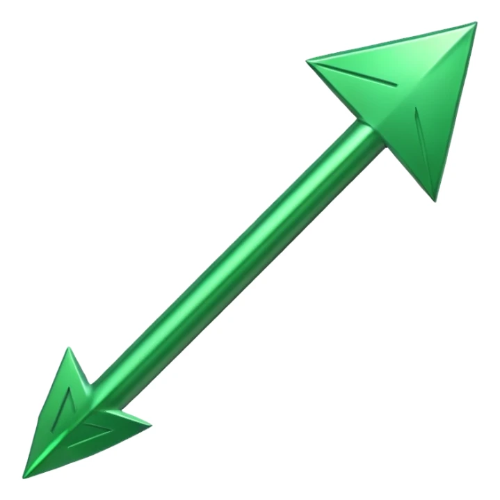 a green arrow pointing up sticker