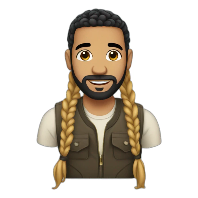 drake with braids sticker