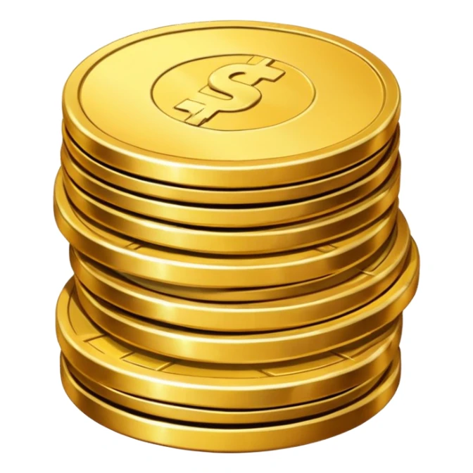 a stack of three coin sticker