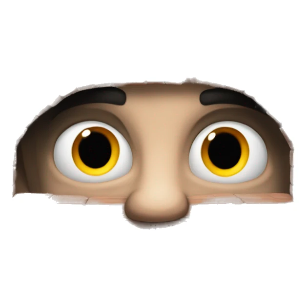 A man discreetly peering over a brick wall sticker