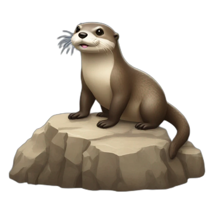 Loutre sur rocher sticker