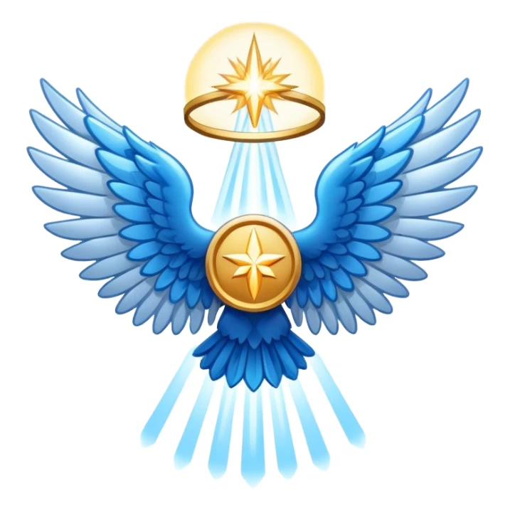 small wings emblem holy light blue sticker