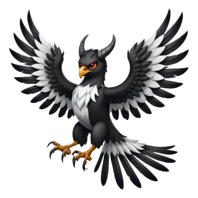 black and white wings demon not human sticker