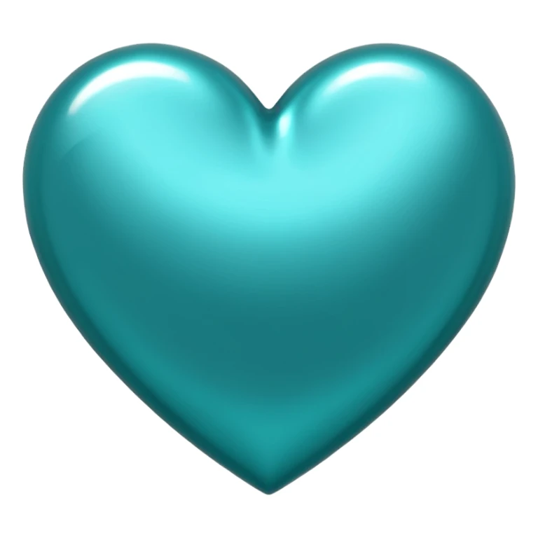 heart with a metallic teal finish sticker