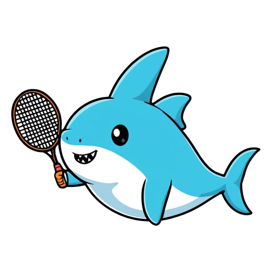Shark with tennis sticker