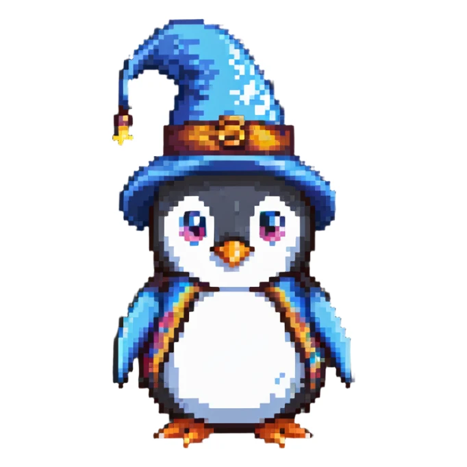 penguin wizard sticker