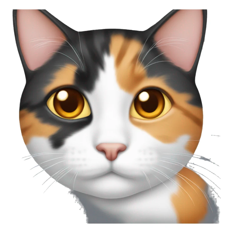 cute calico cat with half orange nose sticker