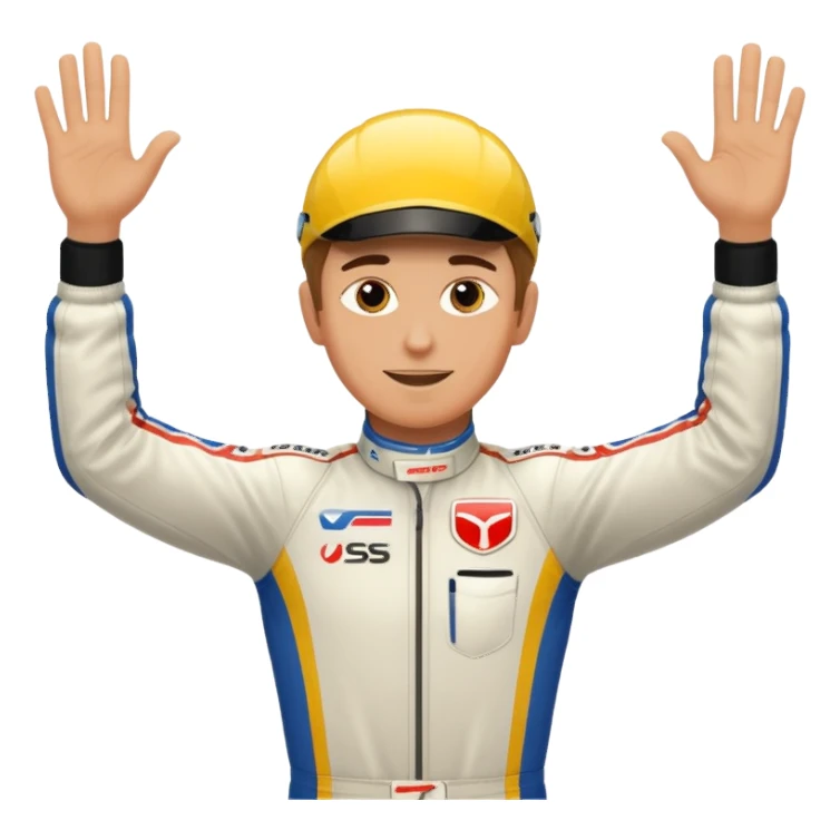 Race driver arms streched out sticker