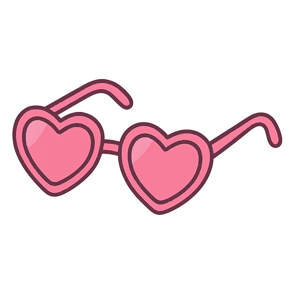 pink heart sunglasses sticker