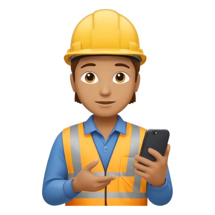construction worker on his phone sticker
