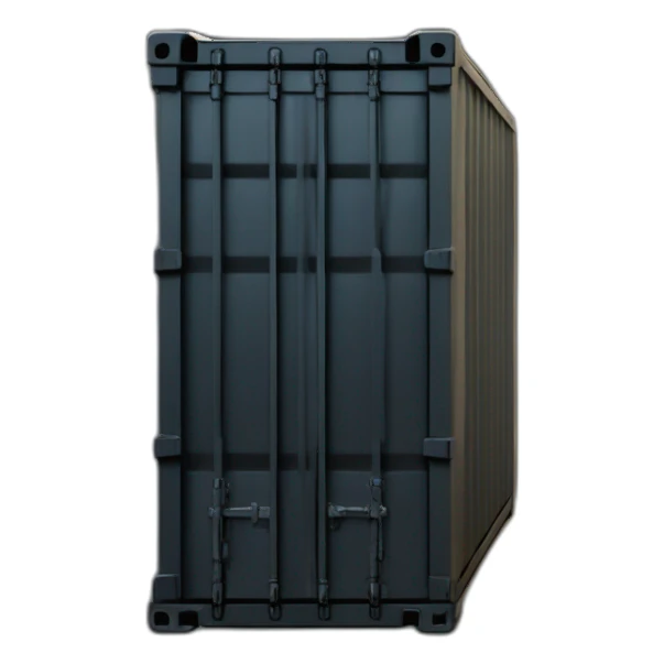 Futuristic tall thin rectangular military container colored matte black sticker