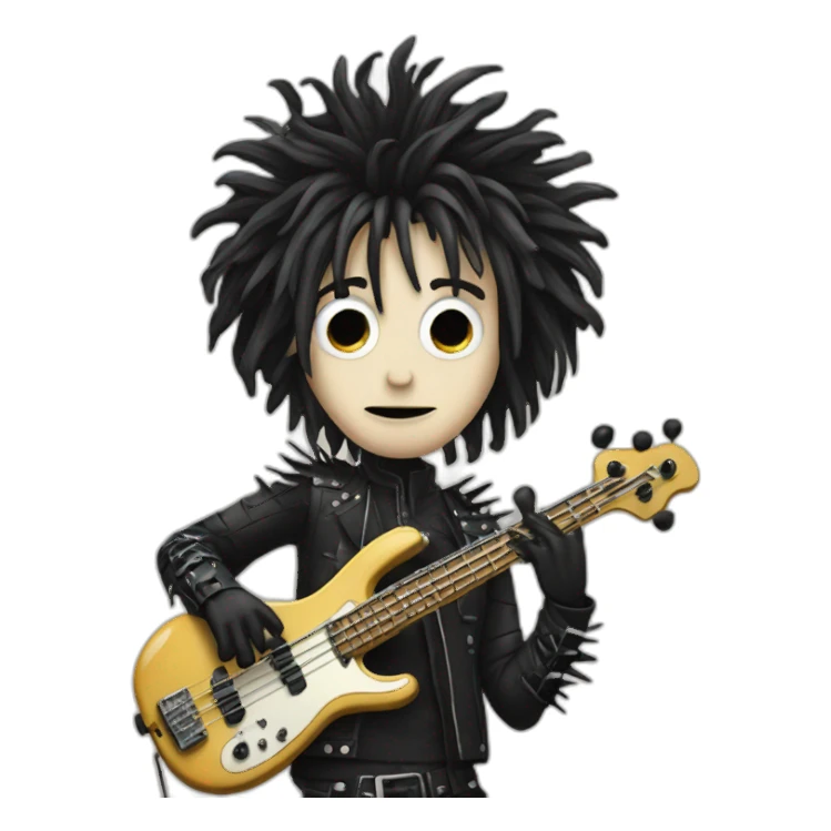 Edward Scissorhands playing bass sticker