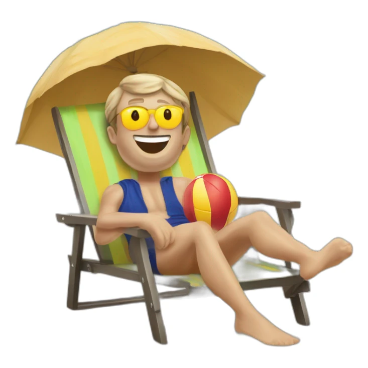 Vacances a la plage avec Emanuel Macron  sticker