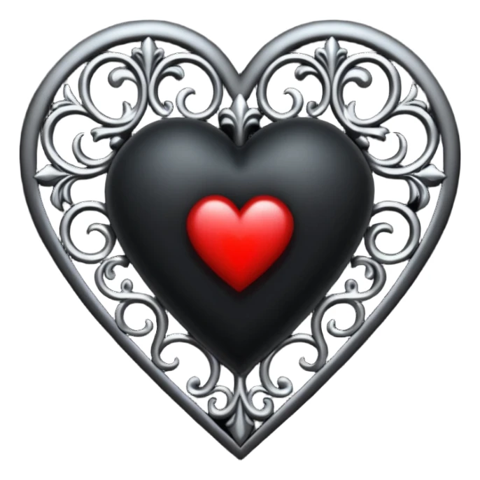 goth heart with a gothic heart cross sticker
