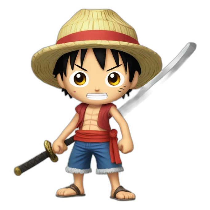 Luffy with katanas sticker