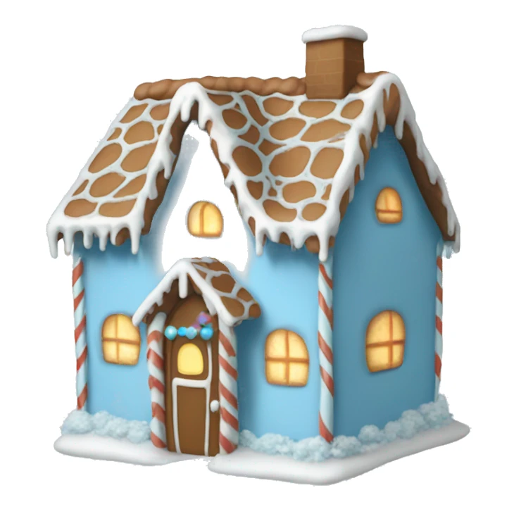 Cosy light blue gingerbread house  sticker