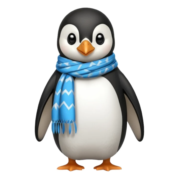 penguin with blue scarf  sticker