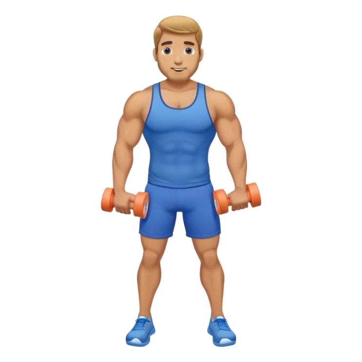 buff guy blue shorts using foam-roller sticker