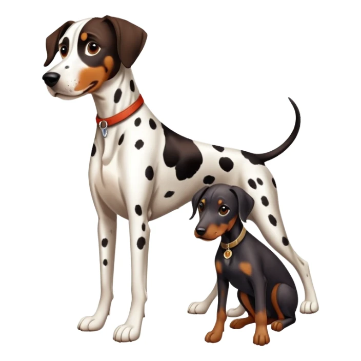 2 dogs : 1 Dalmatian + 1 dobermann sticker