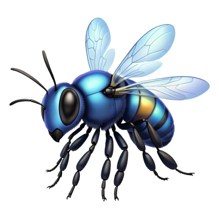 Blue bee sticker