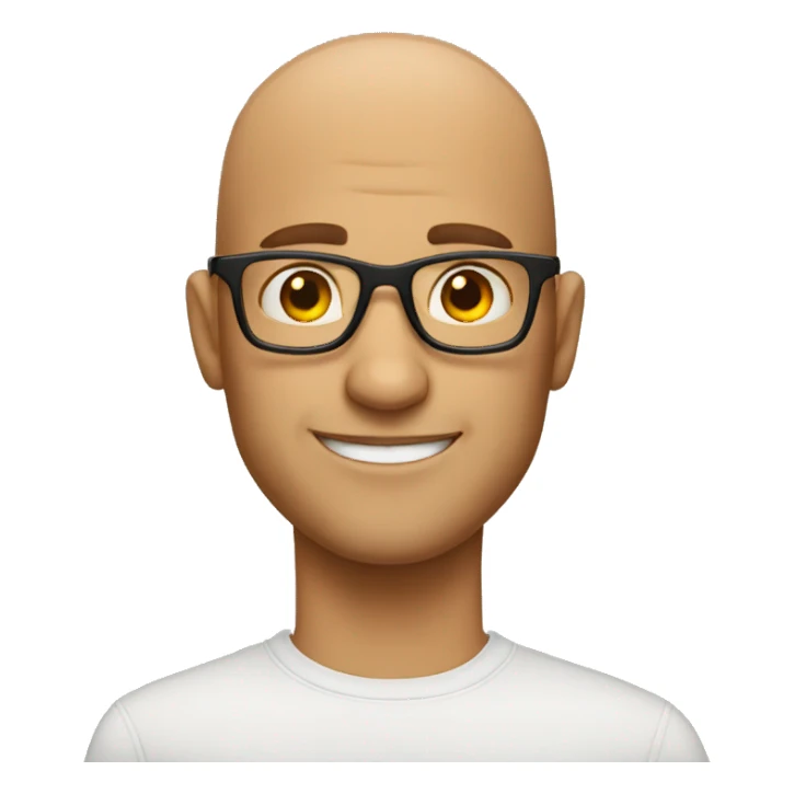 cool bald guy with glasses no beard sticker