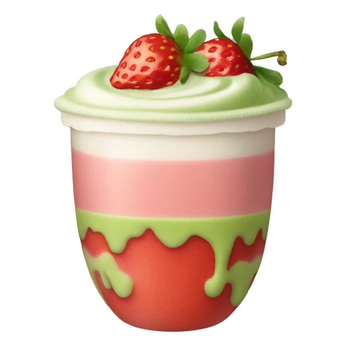 strawberry matcha latte sticker