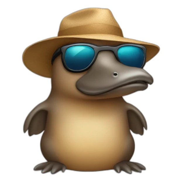 A platypus wearing sunglasses sticker