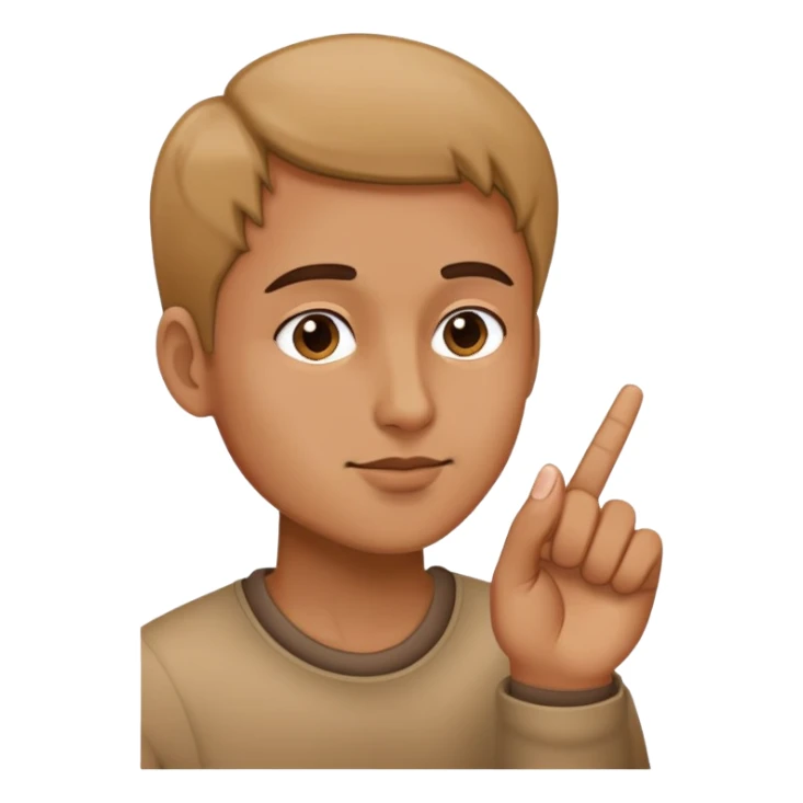 One finger, touching nose sticker