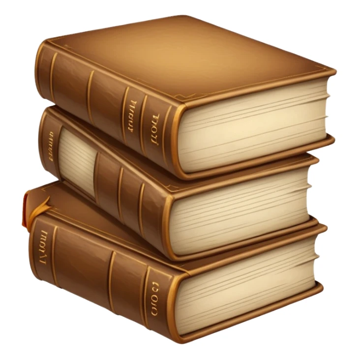Light brown stack of books sticker