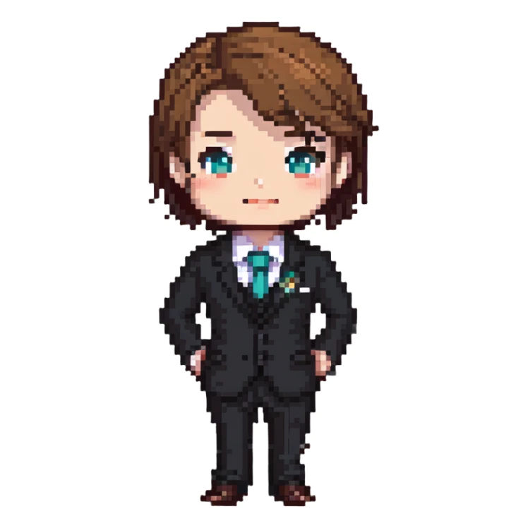 simple chibi office manager in formal attire sticker