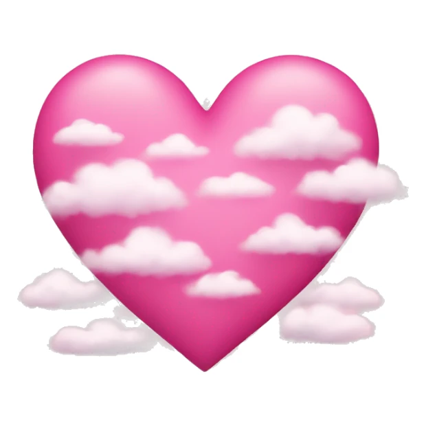 Pink heart with clouds sticker