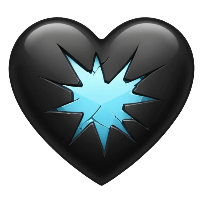 Black heart broken sticker