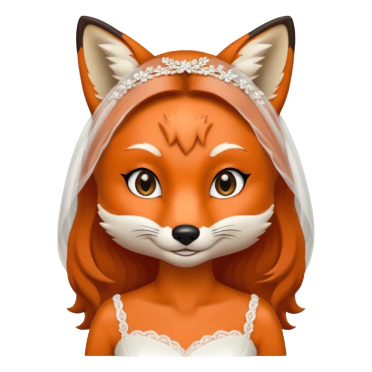 bride fox, sticker