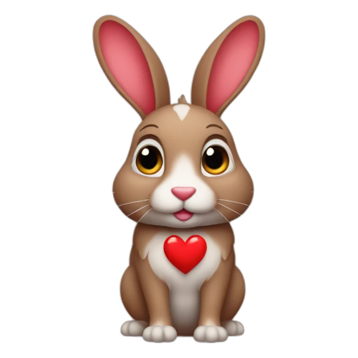 conejo con ojos de corazon sticker