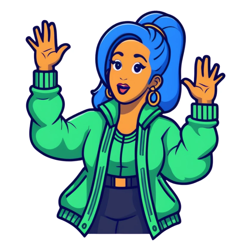 Cardi B making money rain sticker