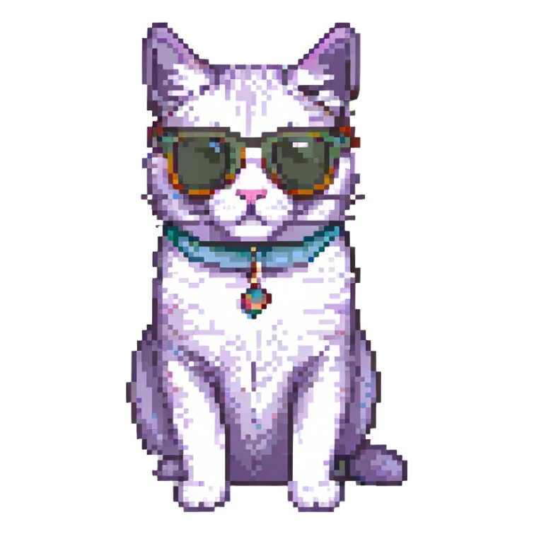 A cat wearing sunglasses sticker
