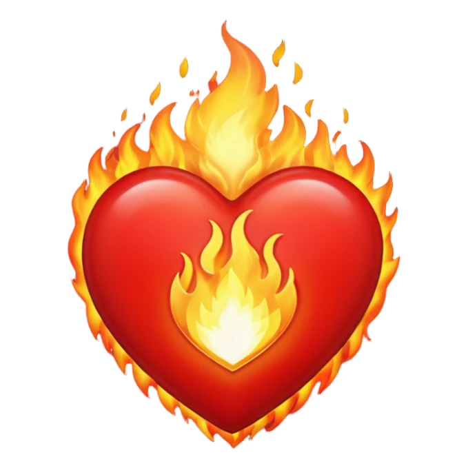 Burning heart love sticker