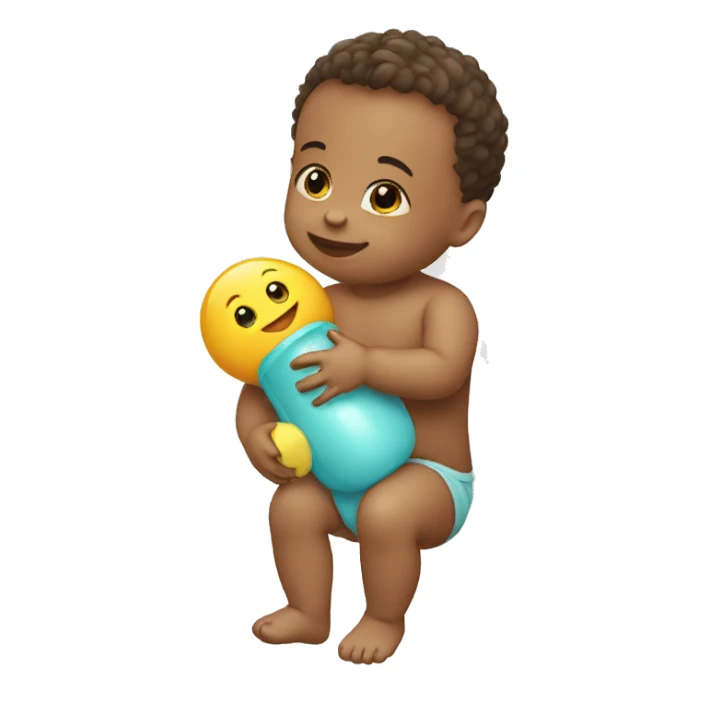 baby boy with toy sticker