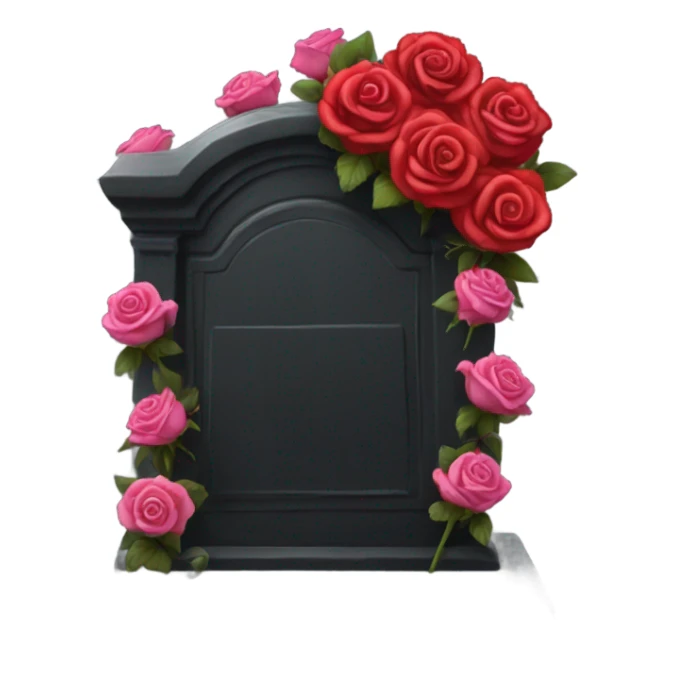 black grave with roses sticker