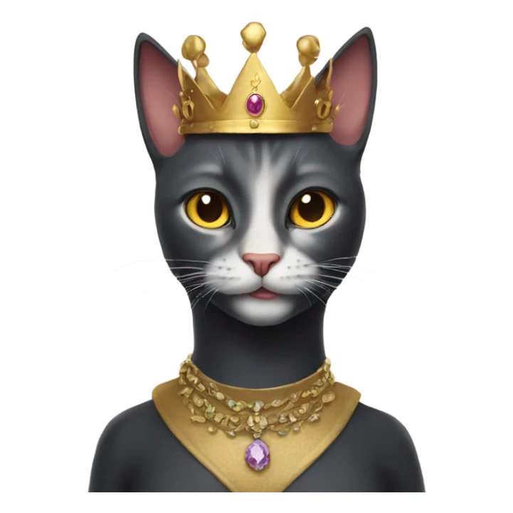 cat as queen sticker