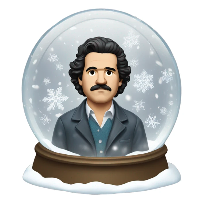 pablo escobar in snowing ball sticker