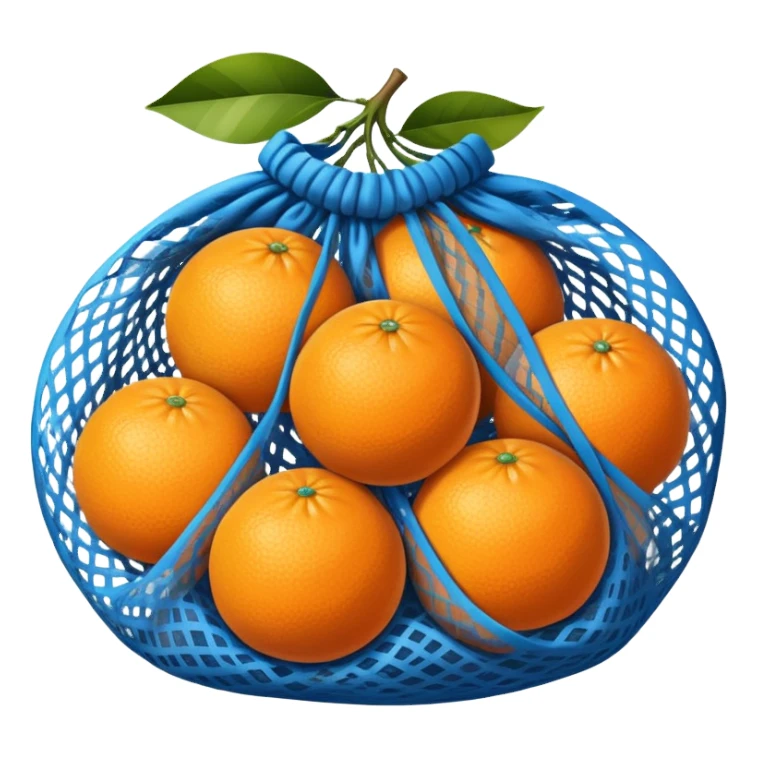 oranges in blue mesh bag sticker