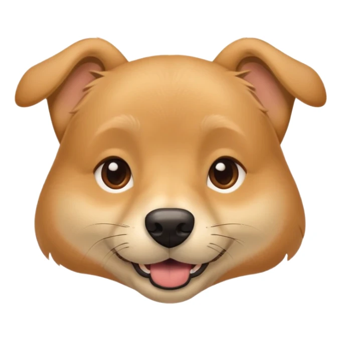 Tan dog face with underbite sticker