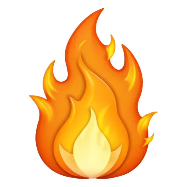 Orange Flame ios emoji sticker