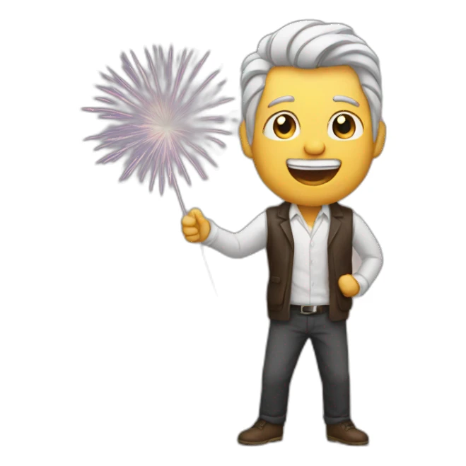 men celebration New year  sticker