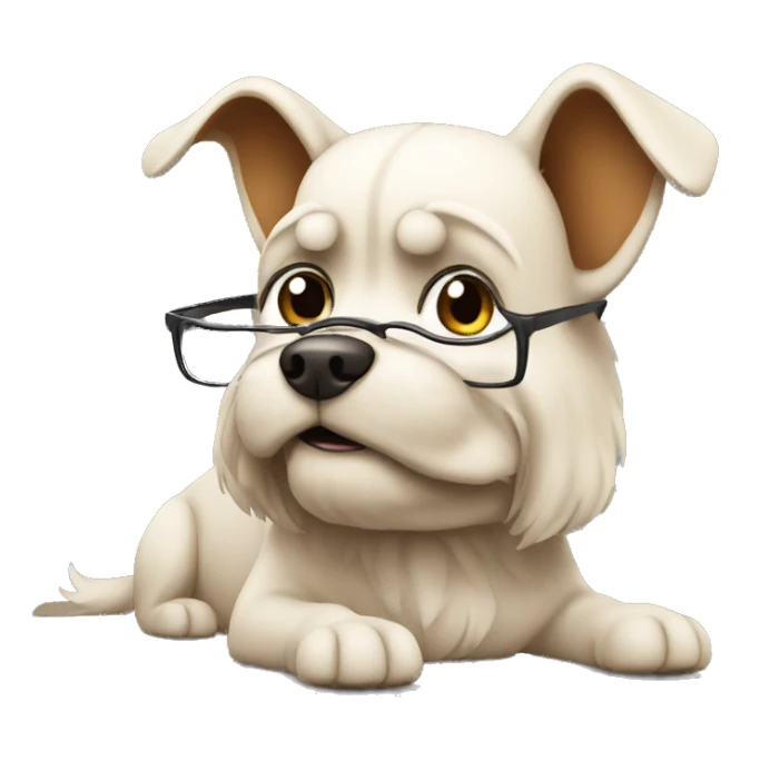 Dog studying sticker
