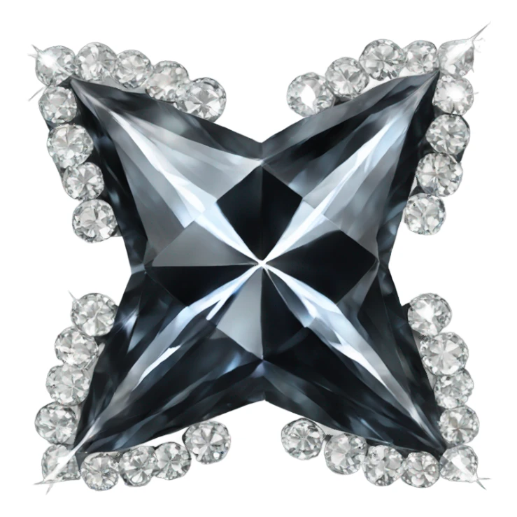 black diamond shiny four-point star diamond sticker