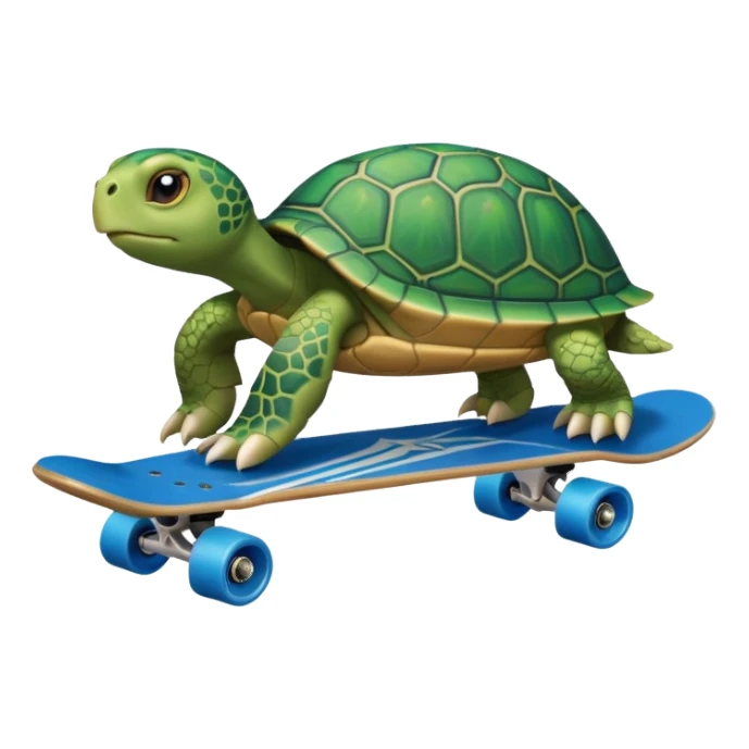 A turtle riding a skateboard sticker
