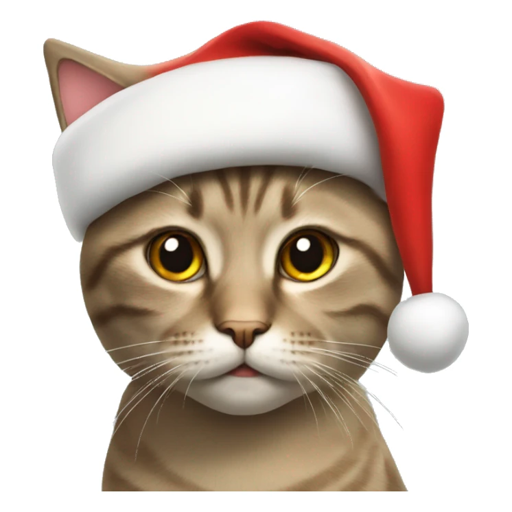Cat wearing Santa hat sticker